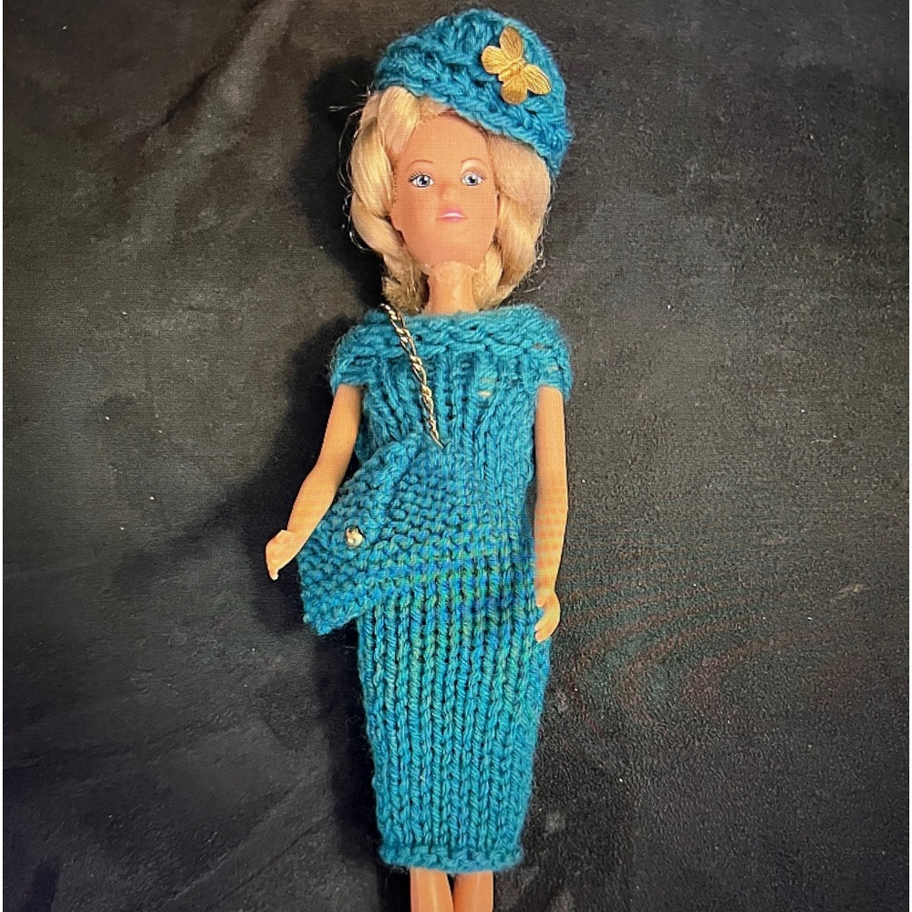Barbie Doll in Blue Knit Outfit